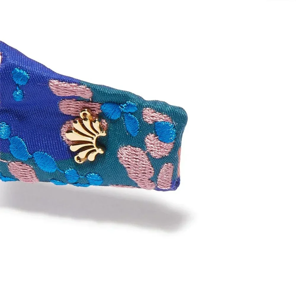 Lele Sadoughi Sea Reef Marine Resort Embroidered Knotted RARE Headband